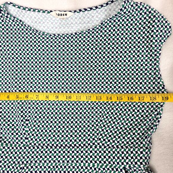Boden FLORRIE FLORAL JERSEY DRESS Size 12L  MEADOW GREEN ABSTRACT DIAMOND - Picture 7 of 12